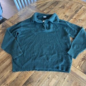 Dark Green Aerie cowl neck Sweater, Sz L, BNWT